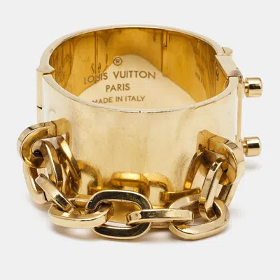 Pre-owned Louis Vuitton Lock Me Manchette Gold Tone Bracelet