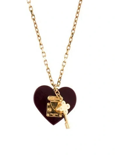 Pre-owned Louis Vuitton Lock Me Pendant Necklace, 21.75" In Purple