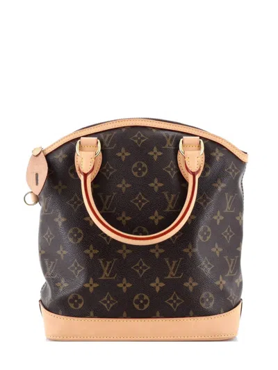 Pre-owned Louis Vuitton Lockit Handbag Monogram Canvas Pm Satchel In Brown