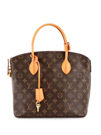 Pre-owned Louis Vuitton Lockit Nm Handbag Monogram Canvas Pm Satchel In Brown