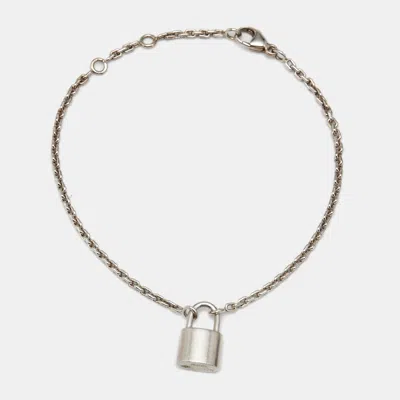 Pre-owned Louis Vuitton Lockit Stgerling Silver Bracelet