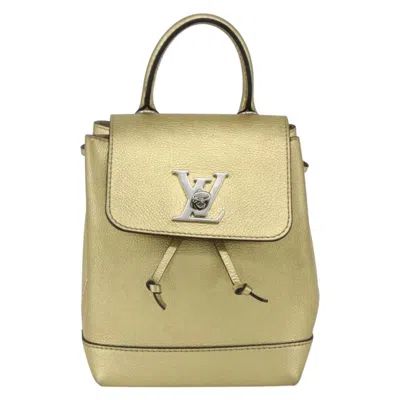 Pre-owned Louis Vuitton Lockme Backpack Leather Gold Leather Backpack Bag ()
