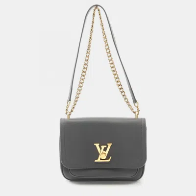 Pre-owned Louis Vuitton Lockme Black Leather Chain Shoulder Bag