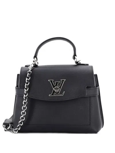 Pre-owned Louis Vuitton Lockme Ever Handbag Leather Mini Satchel In Black