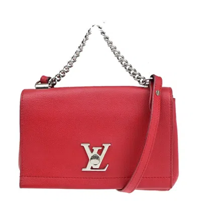 Pre-owned Louis Vuitton Lockme Ii Bb Leather Shoulder Bag () In Red