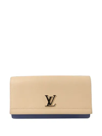 Pre-owned Louis Vuitton Lockme Ii Wallet In Neutrals