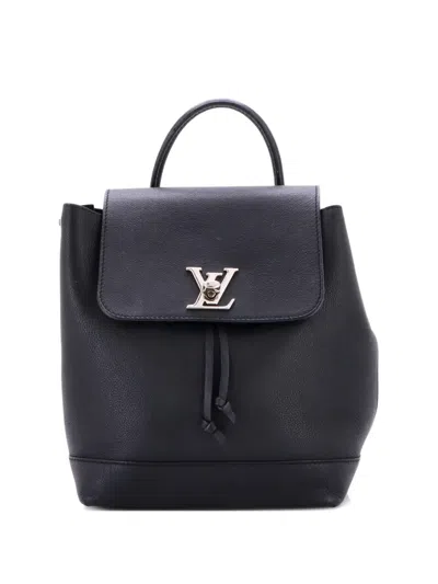 Pre-owned Louis Vuitton Lockme Leather Backpack In Black