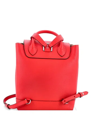 Pre-owned Louis Vuitton Lockme Leather Backpack In Red