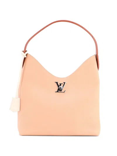 Pre-owned Louis Vuitton Lockme Leather Hobo Bag In Neutral