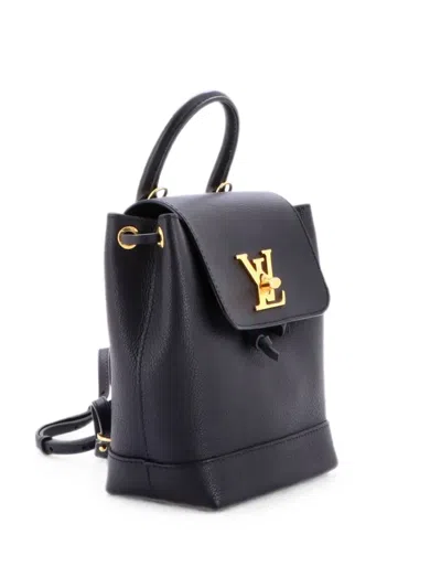 Pre-owned Louis Vuitton Lockme Leather Mini Backpack In Black