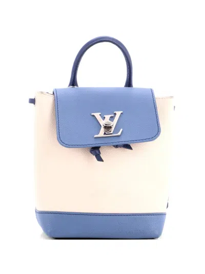 Pre-owned Louis Vuitton Lockme Leather Mini Backpack In Blue