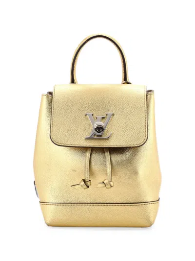 Pre-owned Louis Vuitton Lockme Leather Mini Backpack In Gold