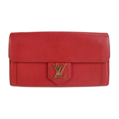 Pre-owned Louis Vuitton Lockme Red Leather Wallet  ()