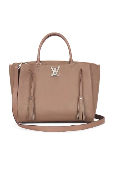 Pre-owned Louis Vuitton Lockmeto Tote Bag In Beige