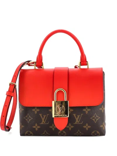 Pre-owned Louis Vuitton Locky Handbag Monogram Canvas With Leather Bb Satchel In Brown