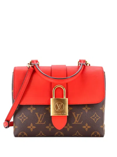 Pre-owned Louis Vuitton Locky Handbag Monogram Canvas With Leather Bb Satchel In Brown