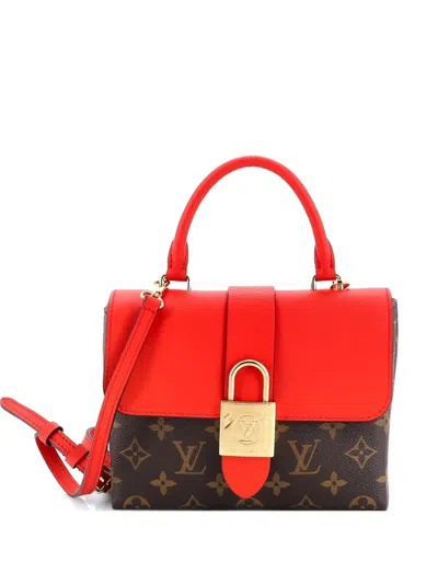 Pre-owned Louis Vuitton Locky Handbag Monogram Canvas With Leather Bb Satchel In Brown