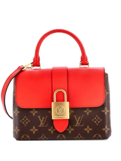 Pre-owned Louis Vuitton Locky Handbag Monogram Canvas With Leather Bb Satchel In Red