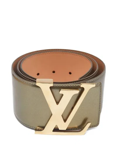 Pre-owned Louis Vuitton Logo-buckle Belt In Green