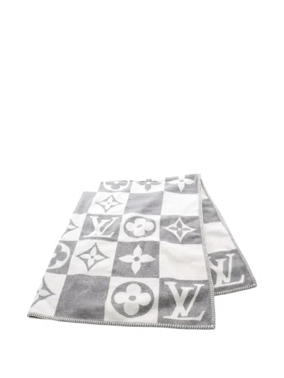 Pre-owned Louis Vuitton Logo-embellishment Blanket In White