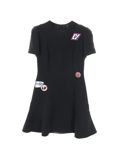 Pre-owned Louis Vuitton Logo-patch Dress In Black