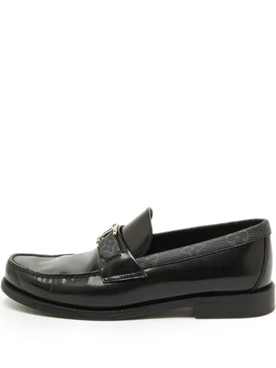 Pre-owned Louis Vuitton Logo-plaque Leather Loafers