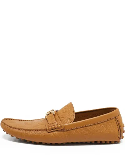 Pre-owned Louis Vuitton Logo-plaque Leather Loafers