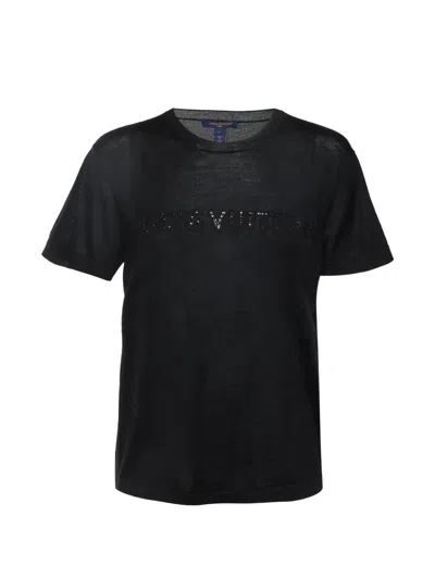 Pre-owned Louis Vuitton Logo-embellished T-shirt In Black