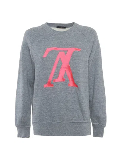 Pre-owned Louis Vuitton Logo-embroidered Sweatshirt In Gray