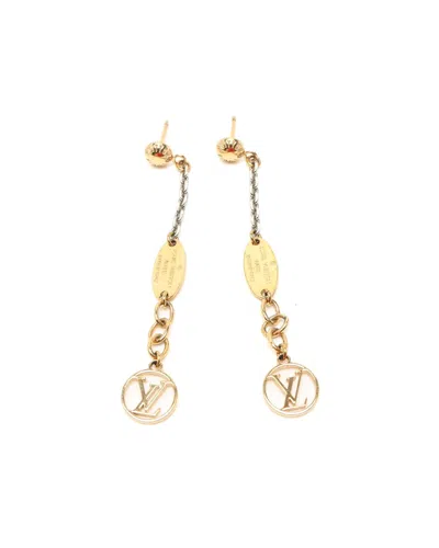 Louis Vuitton Logomania Chain Earrings In Gold