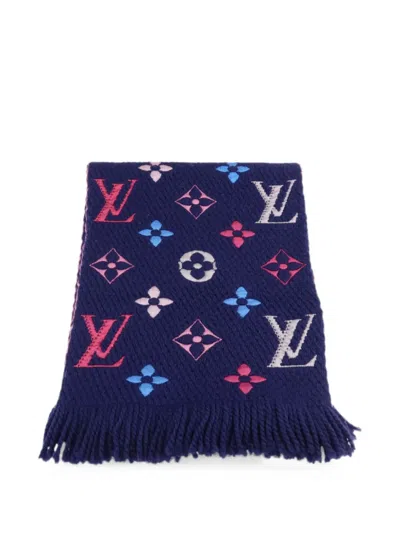 Pre-owned Louis Vuitton Logomania Rainbow Scarf In Blue