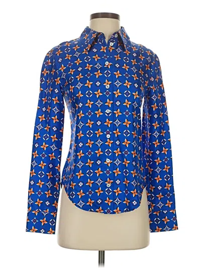 Pre-owned Louis Vuitton Long Sleeve Button Down Shirt In Blue