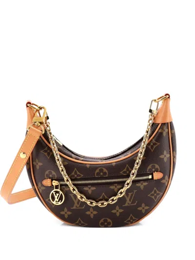 Pre-owned Louis Vuitton Loop Handbag Monogram Canvas Hobo Bag In Brown