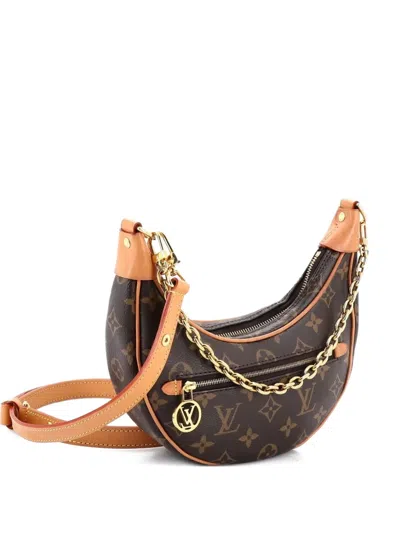 Pre-owned Louis Vuitton Loop Handbag Monogram Canvas Hobo Bag In Brown