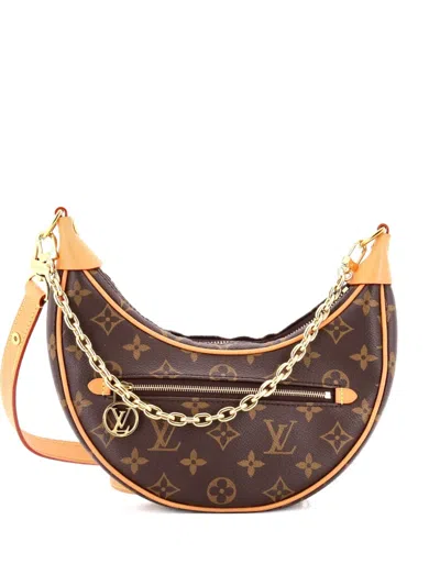 Pre-owned Louis Vuitton Loop Handbag Monogram Canvas Hobo Bag In Brown
