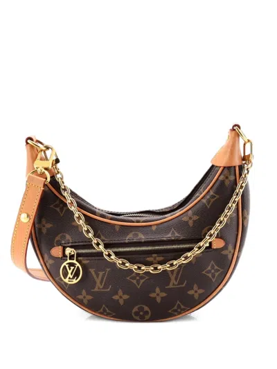 Pre-owned Louis Vuitton Loop Handbag Monogram Canvas Hobo Bag In Brown
