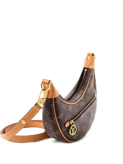 Pre-owned Louis Vuitton Loop Handbag Monogram Canvas Hobo Bag In Brown