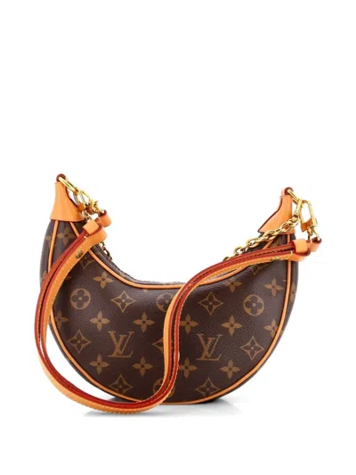 Pre-owned Louis Vuitton Loop Handbag Monogram Canvas Hobo Bag In Brown