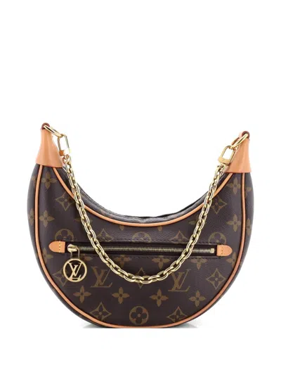 Pre-owned Louis Vuitton Loop Handbag Monogram Canvas Hobo Bag In Brown