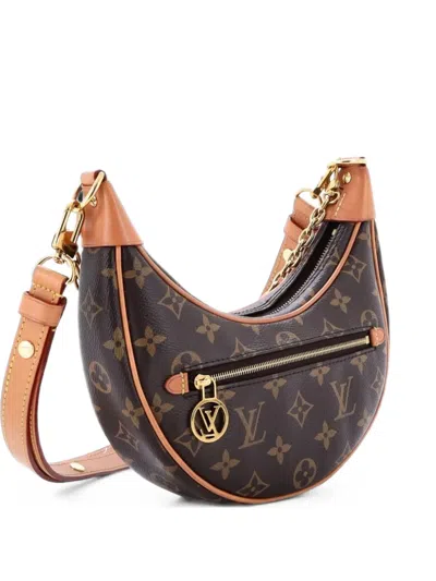 Pre-owned Louis Vuitton Loop Handbag Monogram Canvas Hobo Bag In Brown