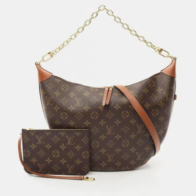 Pre-owned Louis Vuitton Loop Hobo Monogram Reverse Brown Coated Canvas Leather Shoulder Bag