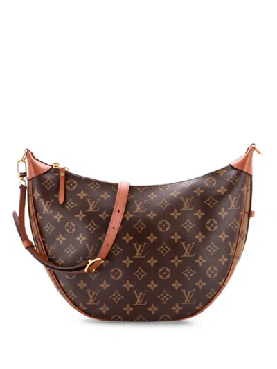 Pre-owned Louis Vuitton Loop Reverse Monogram Canvas Hobo Bag In Brown