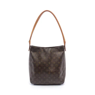 Pre-owned Louis Vuitton Looping Gm Monogram Shoulder Bag Pvc Leather Brown
