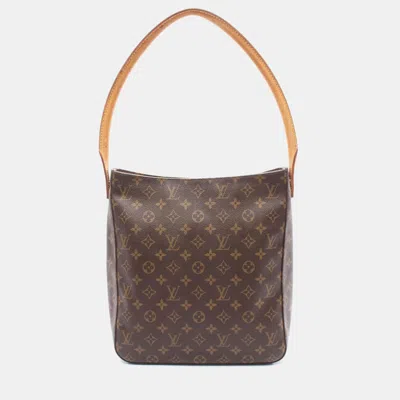 Pre-owned Louis Vuitton Looping Gm One Shoulder Handbag Monogram In Brown