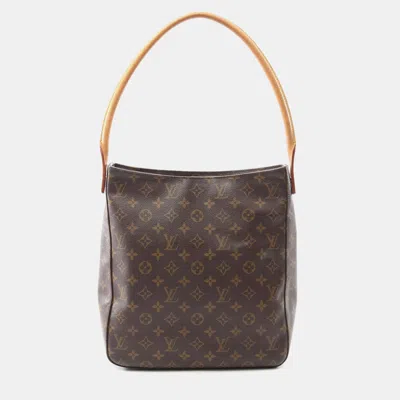 Pre-owned Louis Vuitton Looping Gm One Shoulder Handbag Monogram In Brown