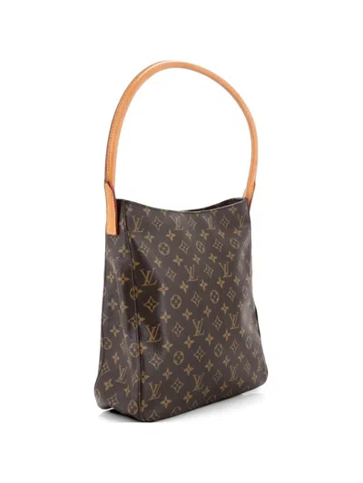 Pre-owned Louis Vuitton Looping Handbag Monogram Canvas Gm Shoulder Bag In Brown