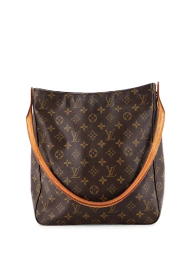 Pre-owned Louis Vuitton Looping Handbag Monogram Canvas Gm Shoulder Bag In Brown