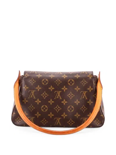 Pre-owned Louis Vuitton Looping Handbag Monogram Canvas Mini Satchel In Brown