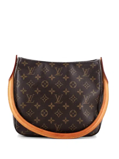 Pre-owned Louis Vuitton Looping Handbag Monogram Canvas Mm Satchel In Brown