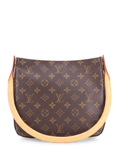 Pre-owned Louis Vuitton Looping Handbag Monogram Canvas Mm Satchel In Brown